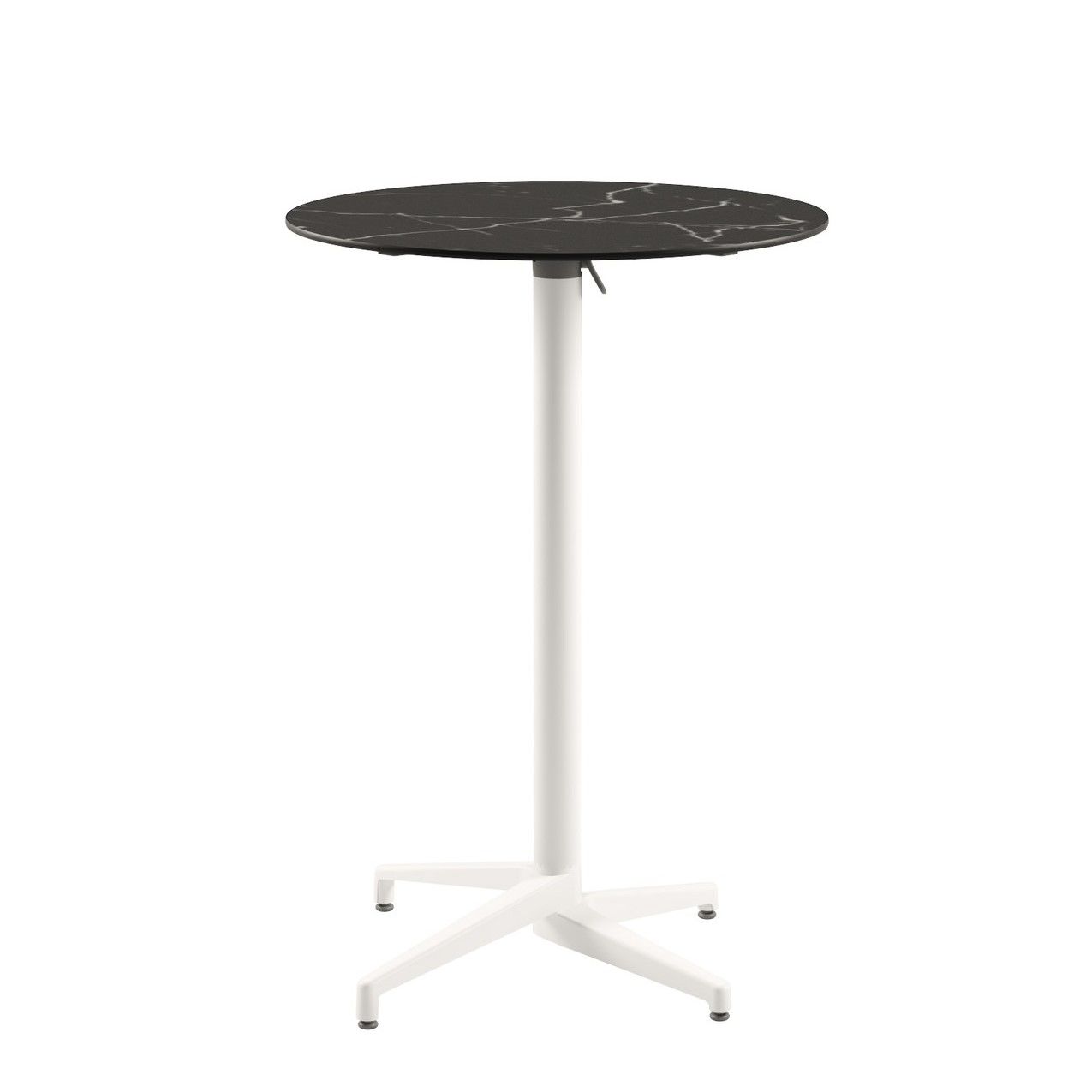 Moon Compact Laminat Katlanır Bar Masası 70 cm – Siyah Mermer Desenli, Paslanmaz, Katlanır Bahçe ve Dış Mekan Bar Masası