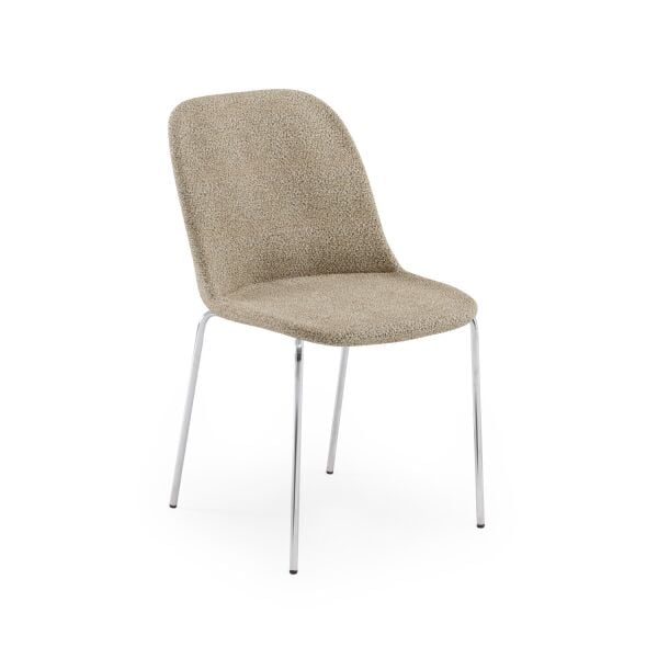 Vizon Kumaş Metal Krom Ayaklı Mutfak Sandalyesi