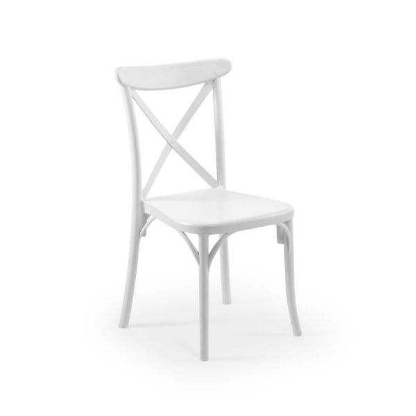 Beyaz 2 Kişilik Yuvarlak Bahçe Masa Sandalye Takımı Ø60 cm