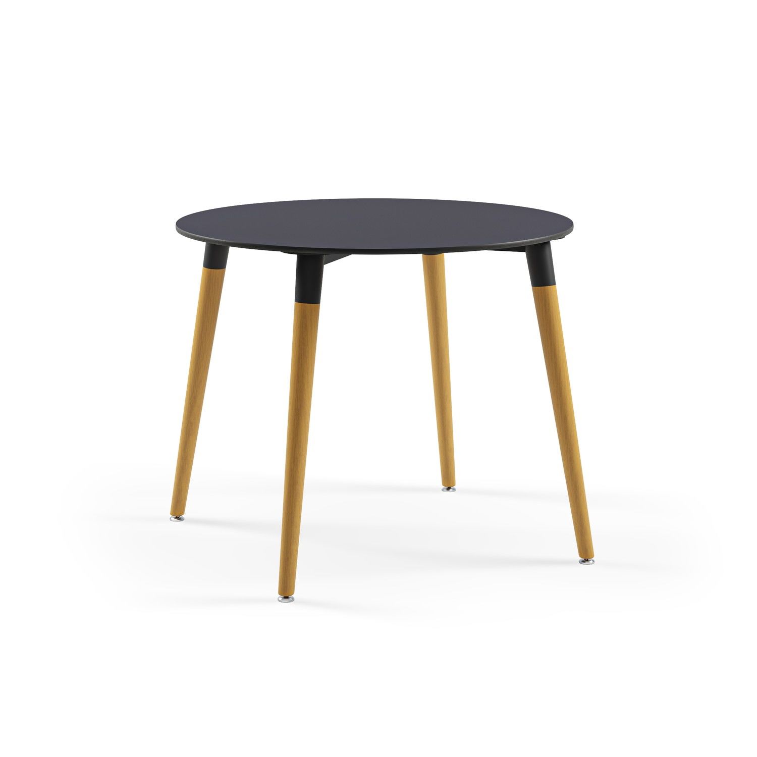 Antrasit Compact Laminat Yuvarlak Masa 90 cm Modern