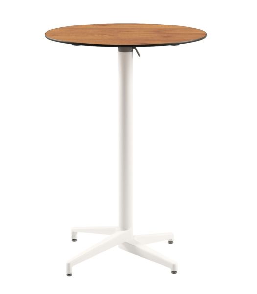 Moon Compact Novecento Laminat Katlanır Bar Masası - 77 cm Yuvarlak Beyaz Renk, Dış Mekan ve Bahçe İçin Paslanmaz, Dayanıklı ve Şık Tasarım