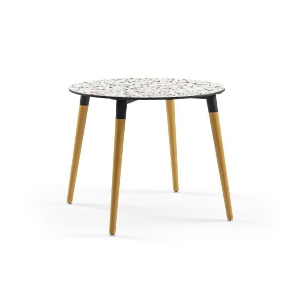 Terrazzo Mermer Compact Yuvarlak Otel Masası 90 cm