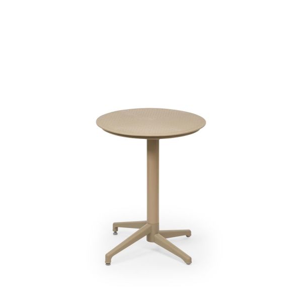 Bej 60 cm Yuvarlak 2 Kişilik Bahçe Masa Sandalye