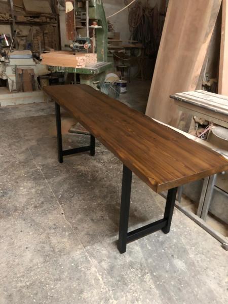 Ceviz Rengi Doğal Kütük Masa 50x200 cm