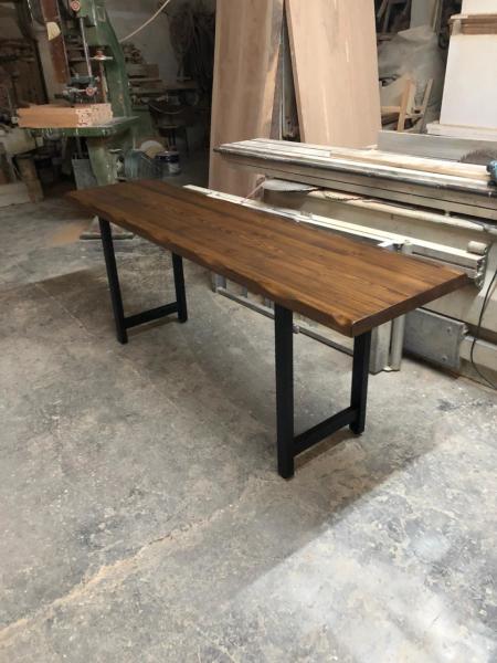 Ceviz Rengi Doğal Kütük Masa 50x200 cm