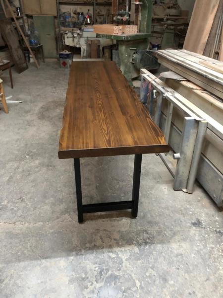 Ceviz Rengi Doğal Kütük Masa 50x200 cm
