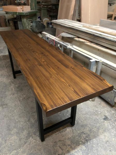 Ceviz Rengi Doğal Kütük Masa 50x200 cm
