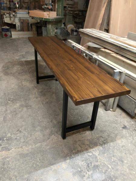 Ceviz Tonunda Doğal Göknar Ahşap Kütük Masa 50x180 cm