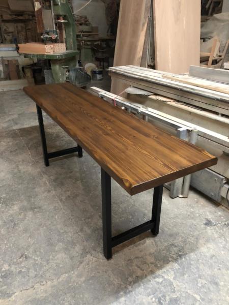 Ceviz Tonunda Doğal Göknar Ahşap Kütük Masa 50x180 cm