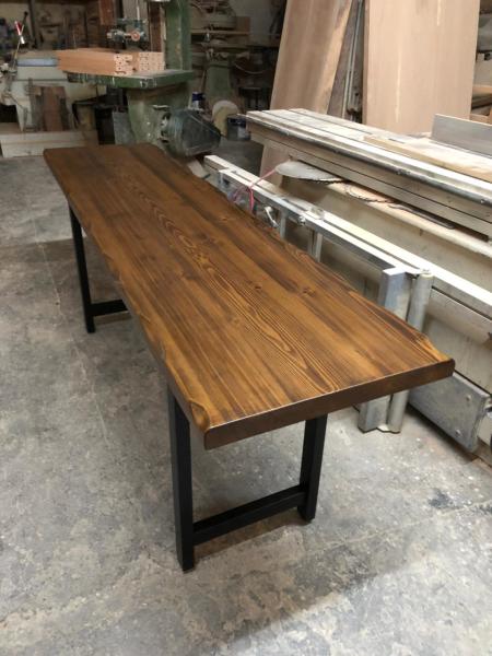 Ceviz Tonunda Doğal Göknar Ahşap Kütük Masa 50x180 cm