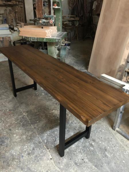 Ceviz Tonunda Doğal Göknar Ahşap Kütük Masa 50x180 cm