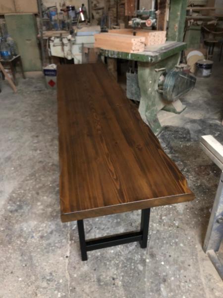 Ceviz Tonunda Doğal Göknar Ahşap Kütük Masa 50x180 cm
