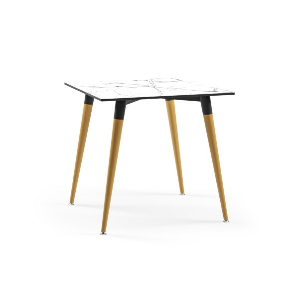 Beyaz Mermer Compact Kare Restaurant Masası 90x90 cm
