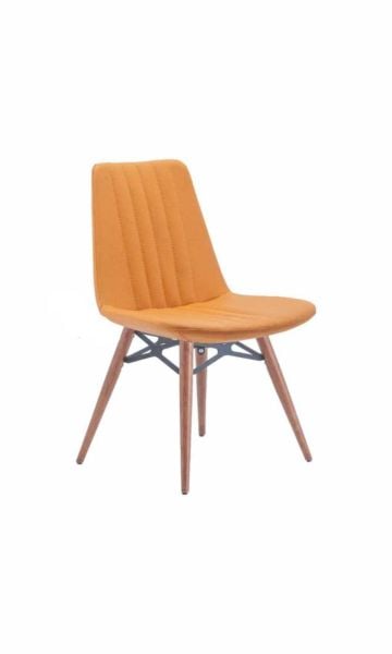 Sive Hardal Deri Cafe Sandalyesi Kayın Ayaklı Ergonomik