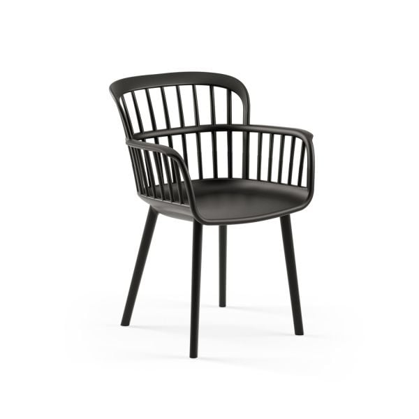 Siyah 4 Kişilik 80x80 cm Bahçe Masa Sandalye Takımı