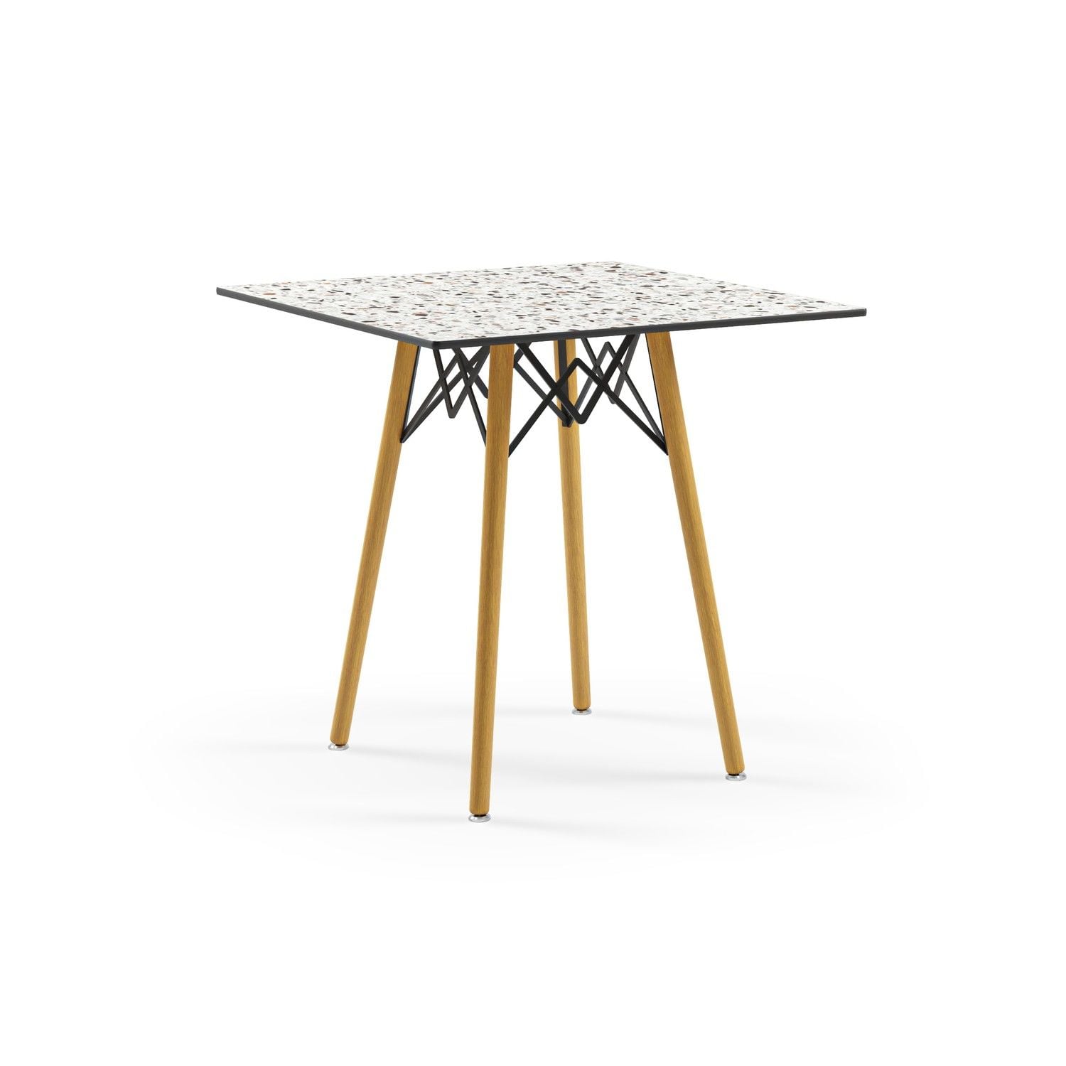 Kare Compact Masa Modern Terrazzo Mutfak Masası