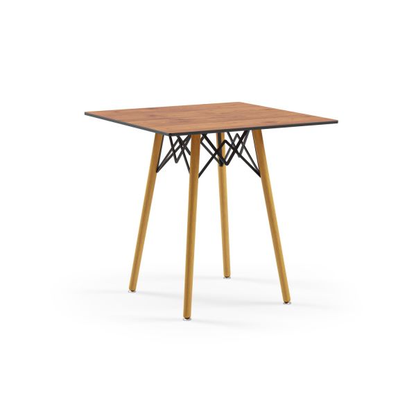 Novecento Ahşap Desenli Compact Masa 77x77 Modern