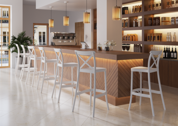 Bej 65 cm Dış Mekan Bar Sandalye Bahçe Cafe Mutfak Modeli