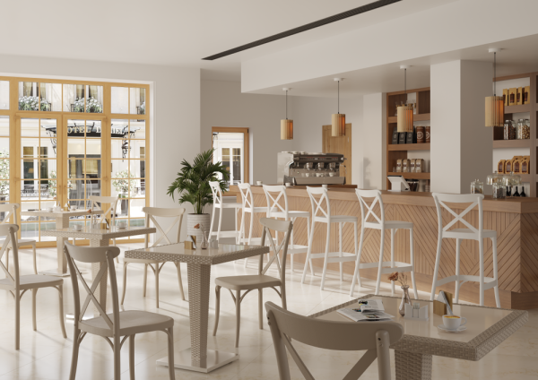 Bej 65 cm Dış Mekan Bar Sandalye Bahçe Cafe Mutfak Modeli