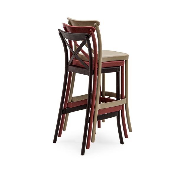 Bej 65 cm Dış Mekan Bar Sandalye Bahçe Cafe Mutfak Modeli