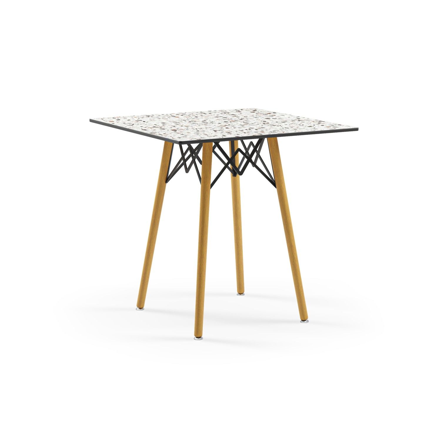 Terrazzo Mermer Compact Masa Modern Mutfak Masası 77x77 cm