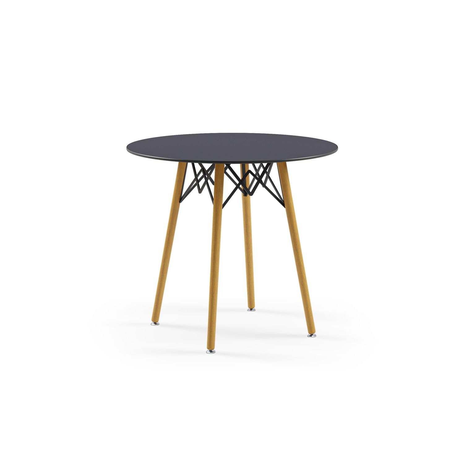 Antrasit Yuvarlak Compact Masa 90 cm Modern Mutfak Masası