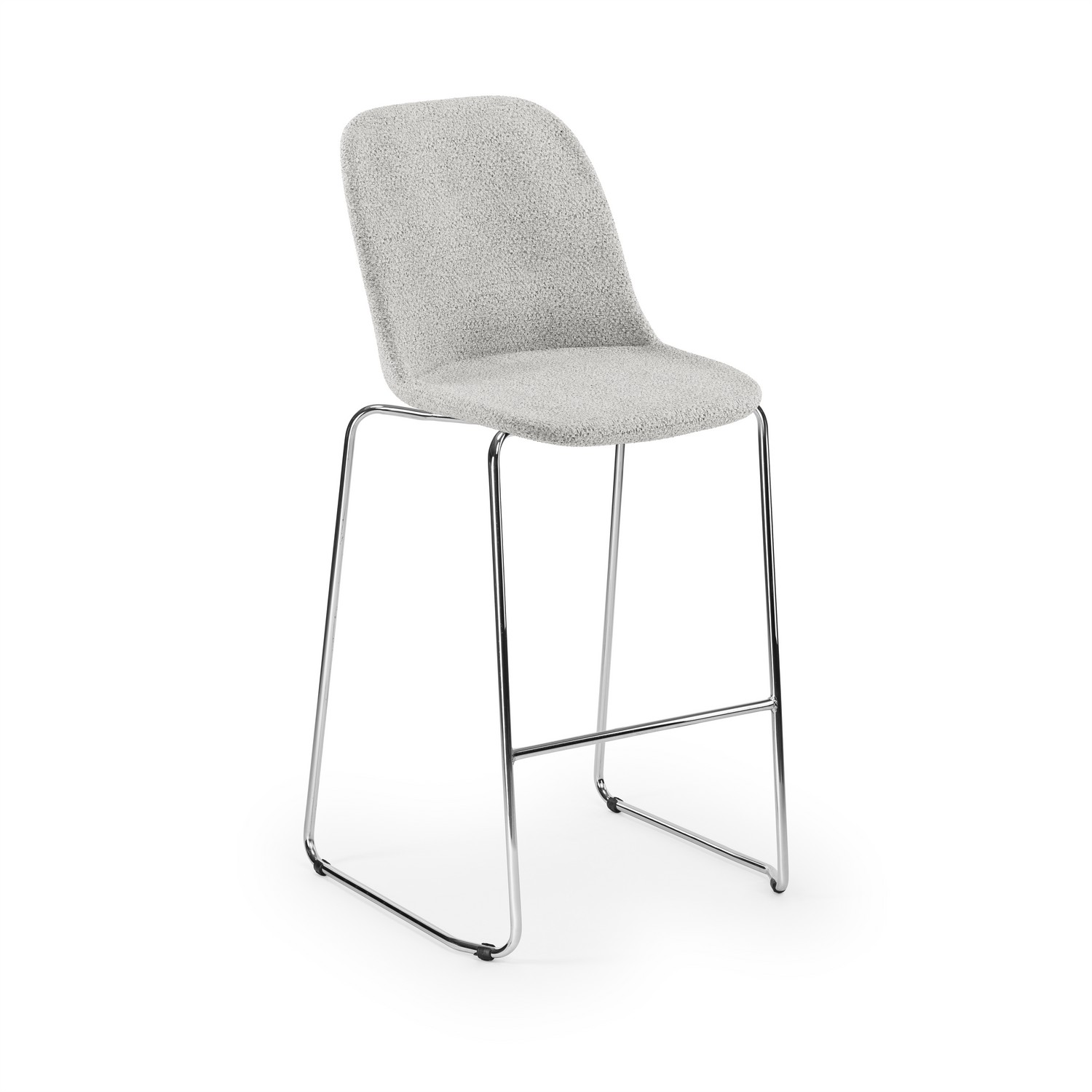Kumaş Döşemeli Bar Sandalyesi 75 cm Krom Ayaklı