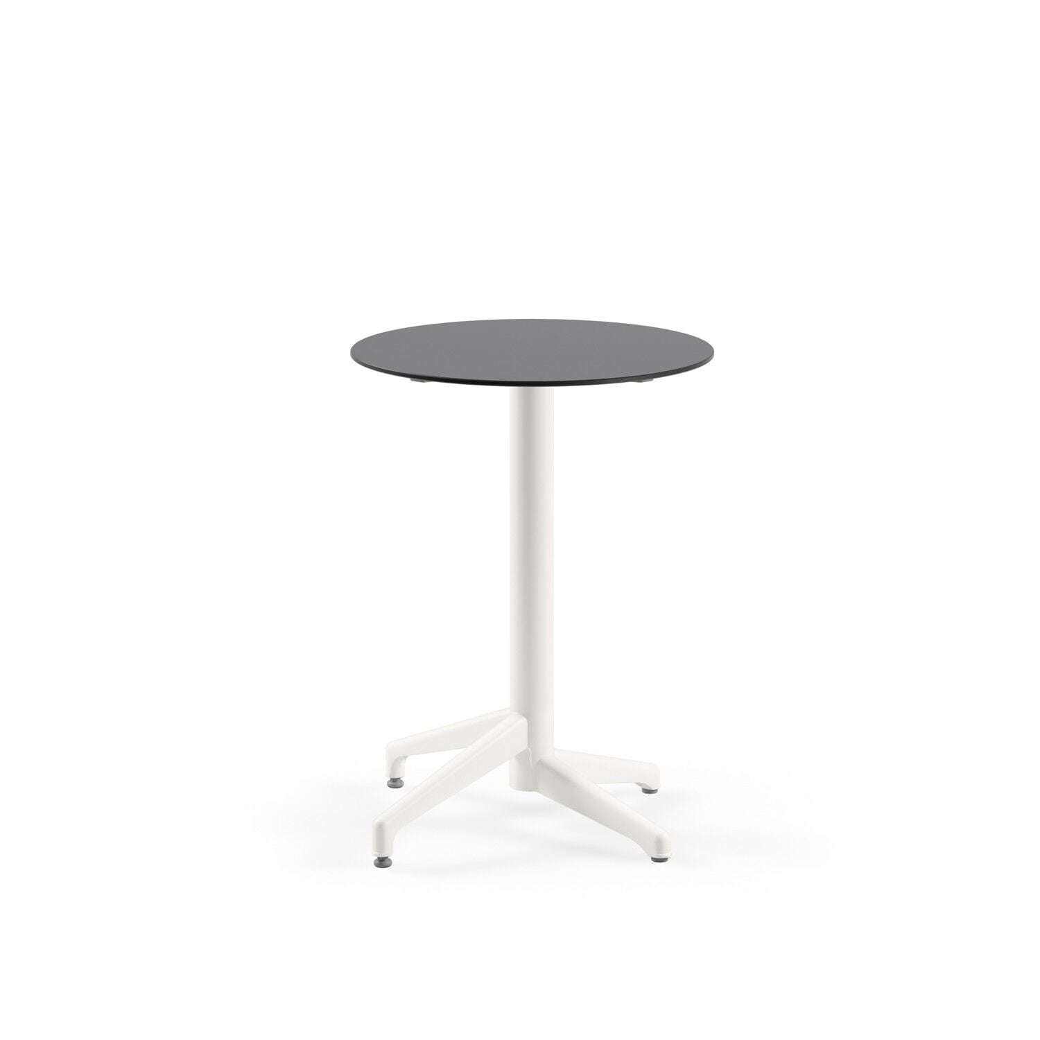 Beyaz Ayaklı Antrasit Compact Yuvarlak Bahçe Masası 60 cm