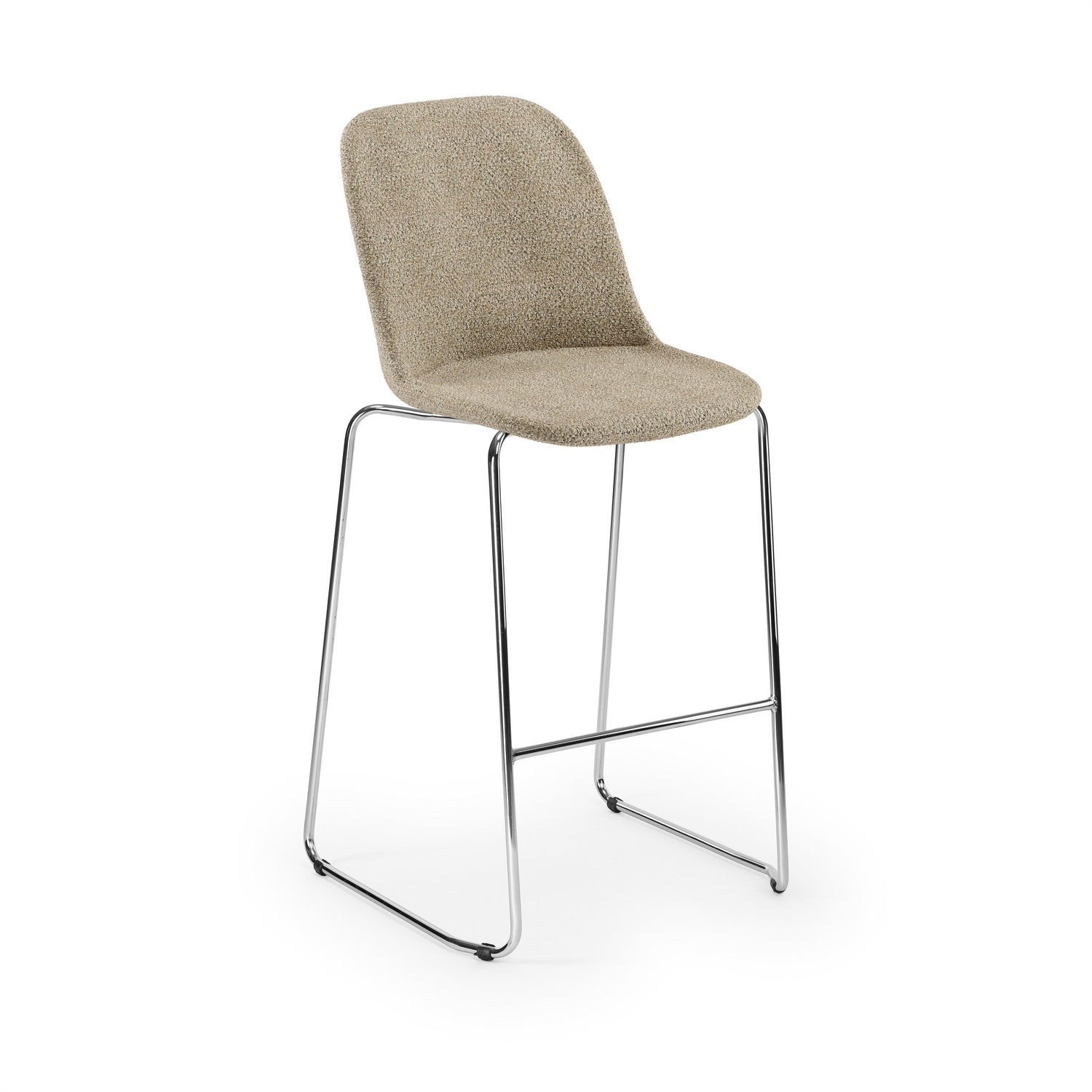 Vizon Kumaş Döşemeli Bar Sandalyesi 75 cm Krom Ayaklı