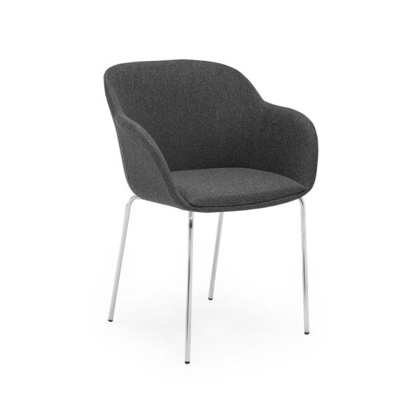 Antrasit Kumaş Metal Ayaklı Modern Yemek Odası Sandalyesi
