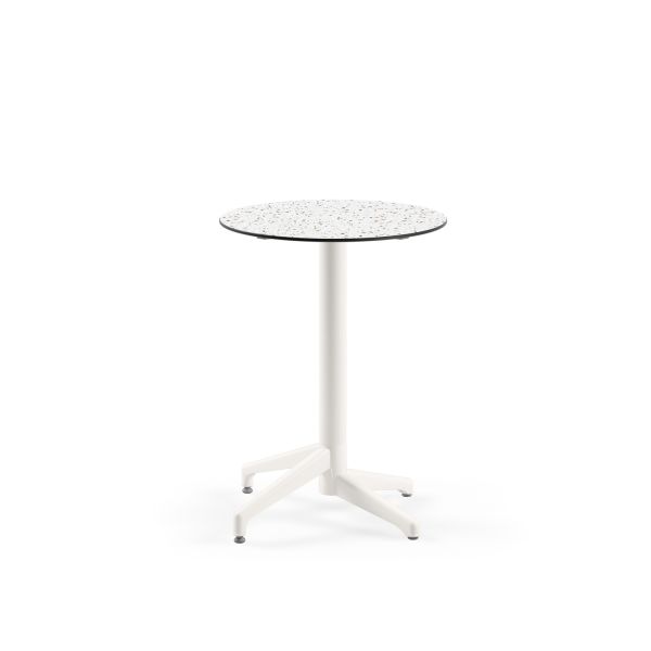 Compact Terrazzo Laminat Paslanmaz Yuvarlak Cafe Masası Ø60