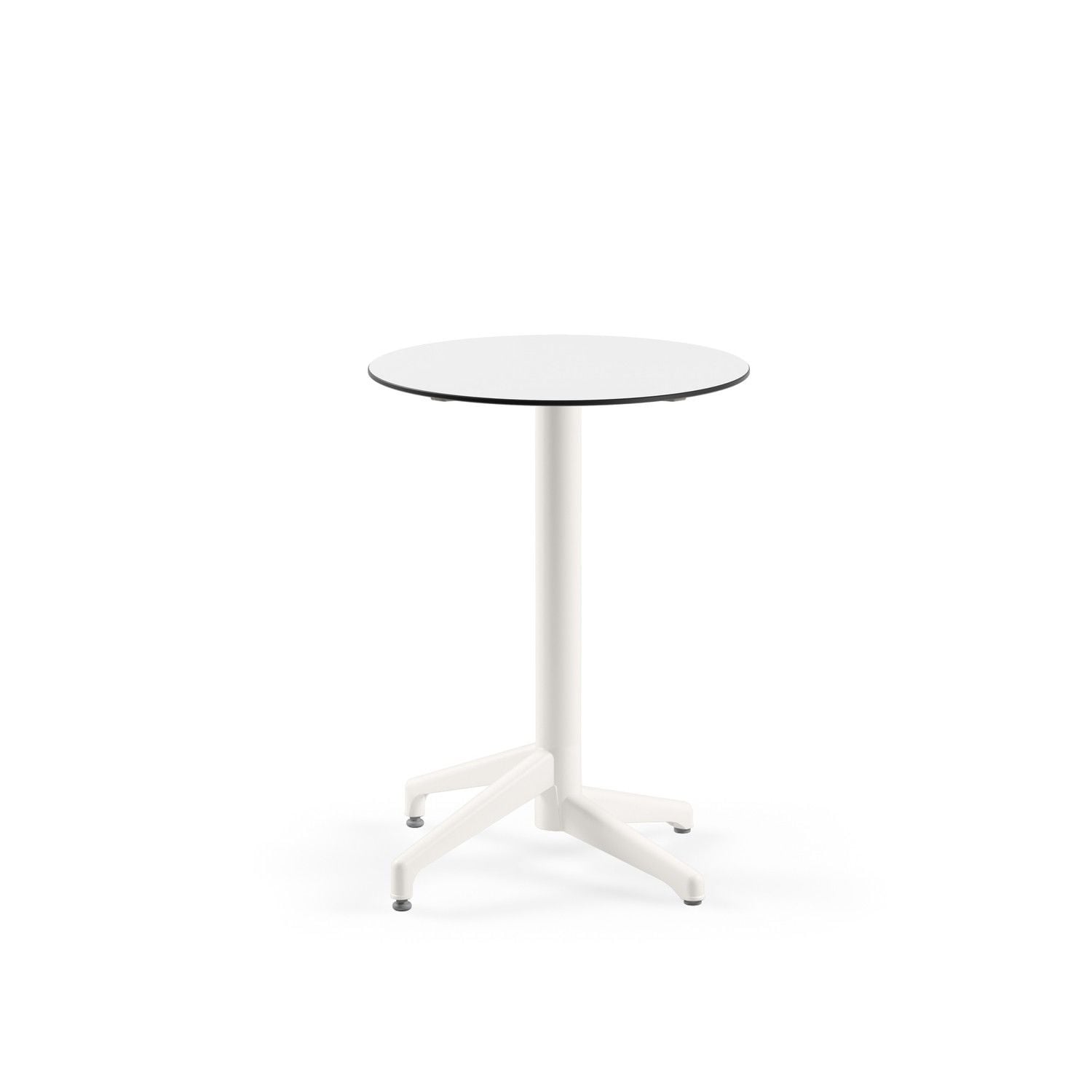Beyaz Compact Paslanmaz Yuvarlak Cafe Bahçe Masa Ø60 cm