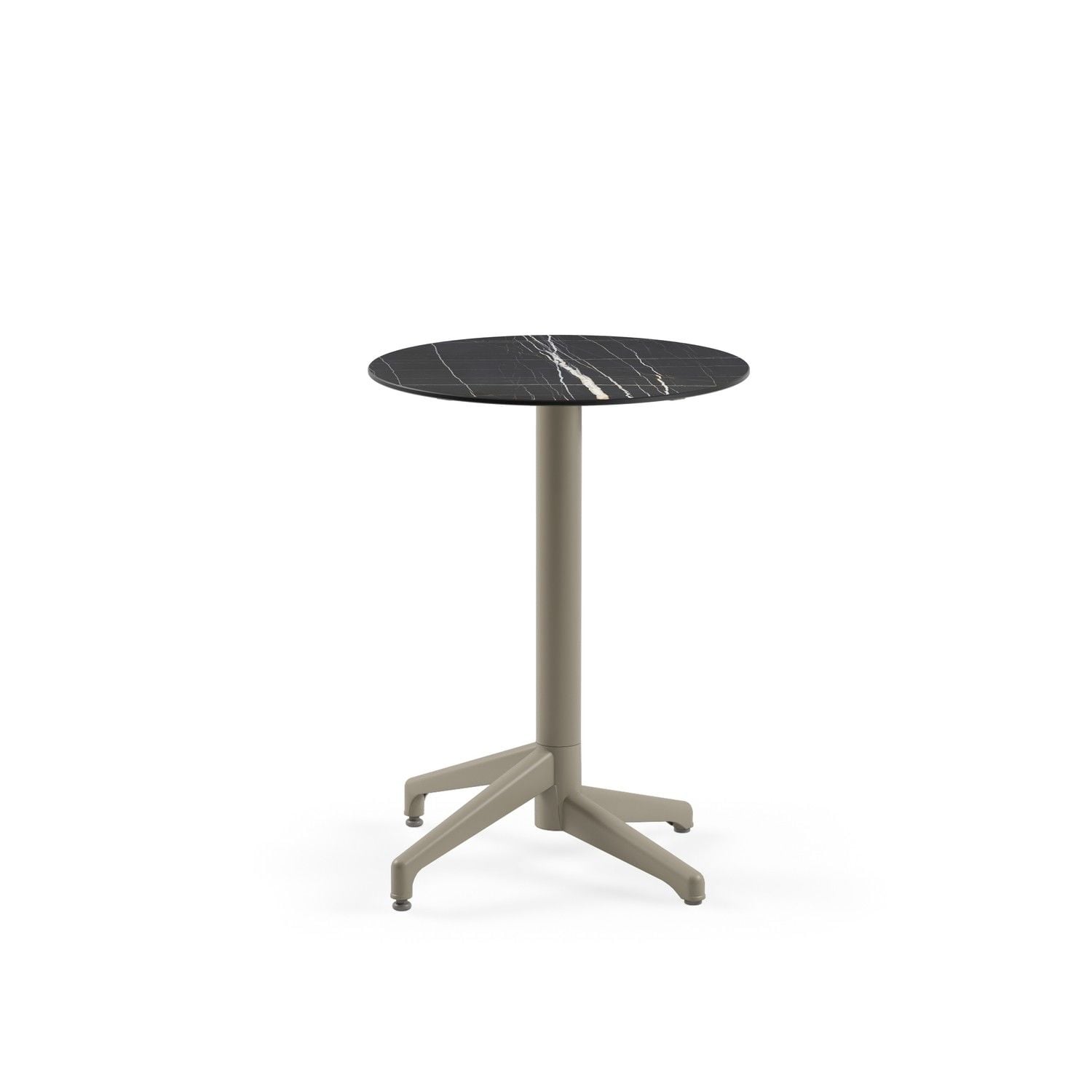 Compact Siyah Mermer Yuvarlak Bahçe Masası Ø60 cm