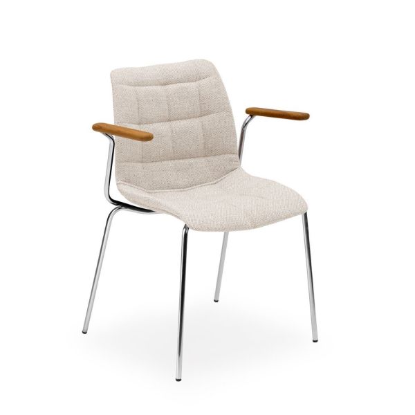 Zarafetin İncisi: Krem Metal Krom Kollu Sandalye