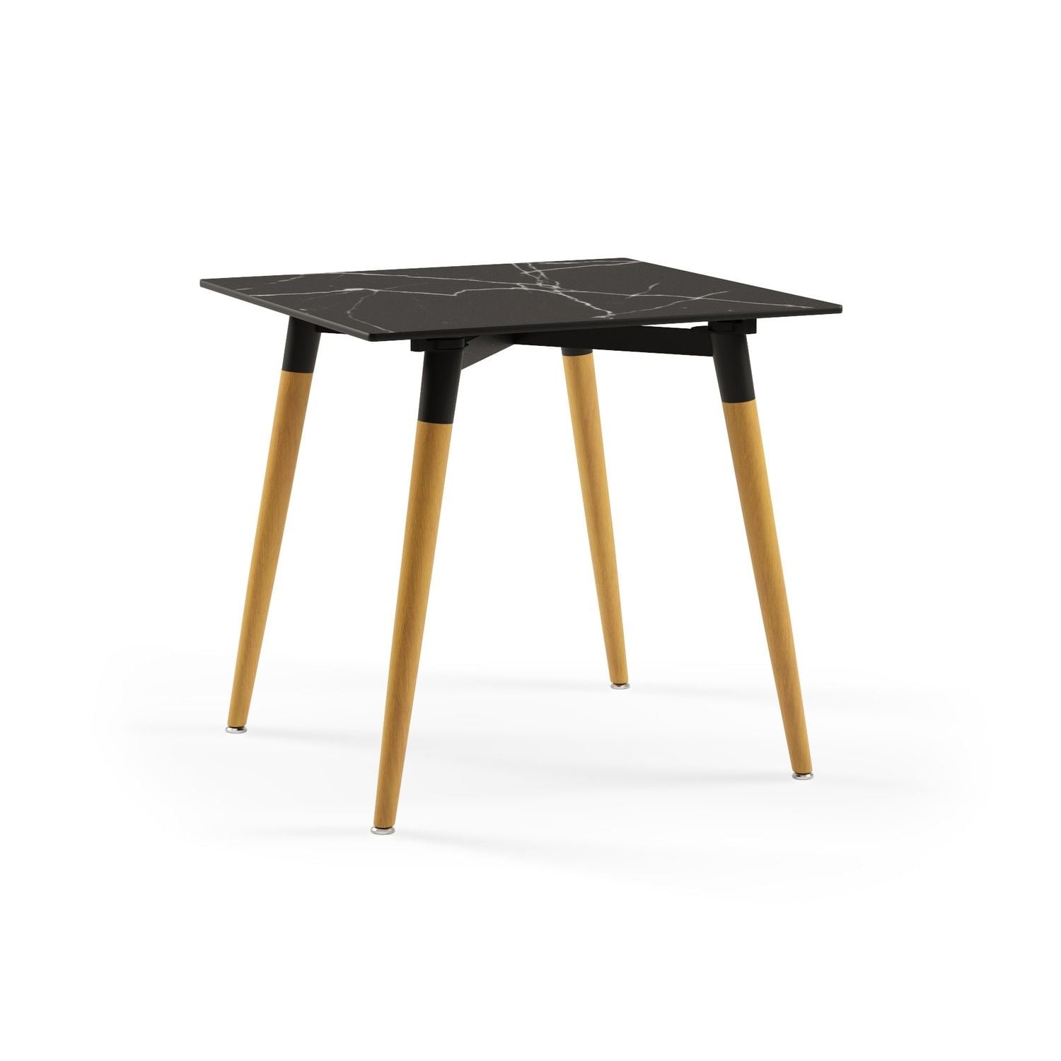 Siyah Mermer Compact Laminat Kare Modern Cafe Masası 90x90