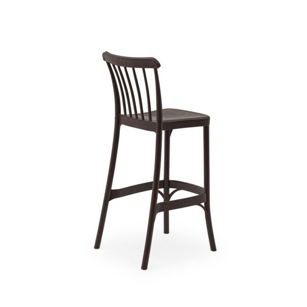 75 cm Wenge Bahçe Bar Sandalyesi Cafe Dış Mekan