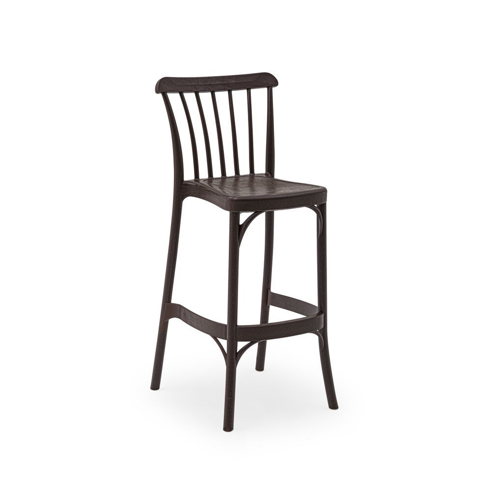 75 cm Wenge Bahçe Bar Sandalyesi Cafe Dış Mekan