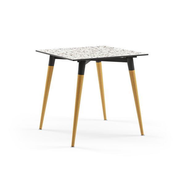 Terrazzo Compact Laminat Kare Modern Restoran Masası