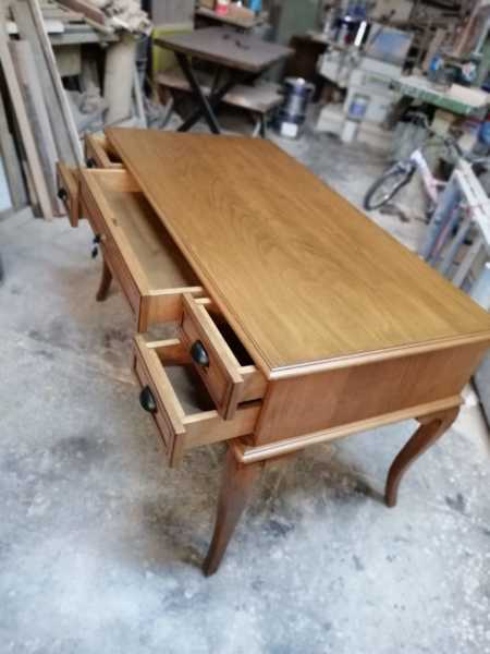 Ahşap Ofis Masası Kayın Ağacı Açık Ceviz 75x140 cm