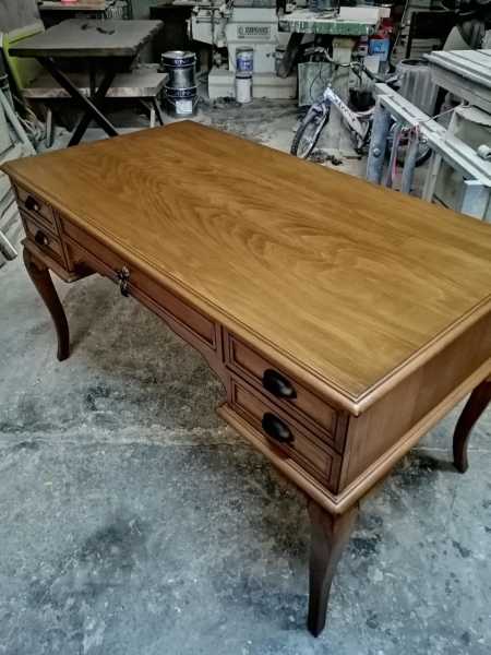 Ahşap Ofis Masası Kayın Ağacı Açık Ceviz 75x140 cm