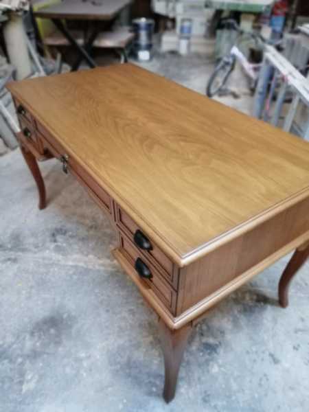 Ahşap Ofis Masası Kayın Ağacı Açık Ceviz 75x140 cm
