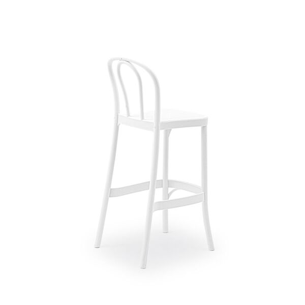 Beyaz Bahçe Bar Sandalyesi 75 cm Dış Mekan İstiflenebilir