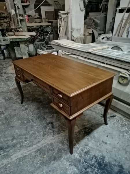 Ahşap Ofis Çalışma Masası Kayın Ağacı Açık Ceviz 75x140 cm