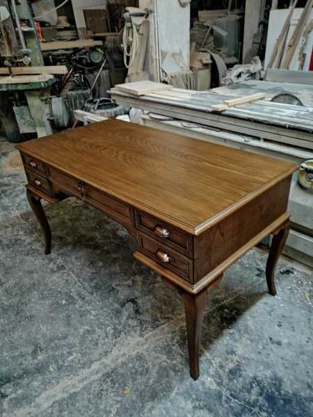 Ahşap Ofis Çalışma Masası Kayın Ağacı Açık Ceviz 75x140 cm
