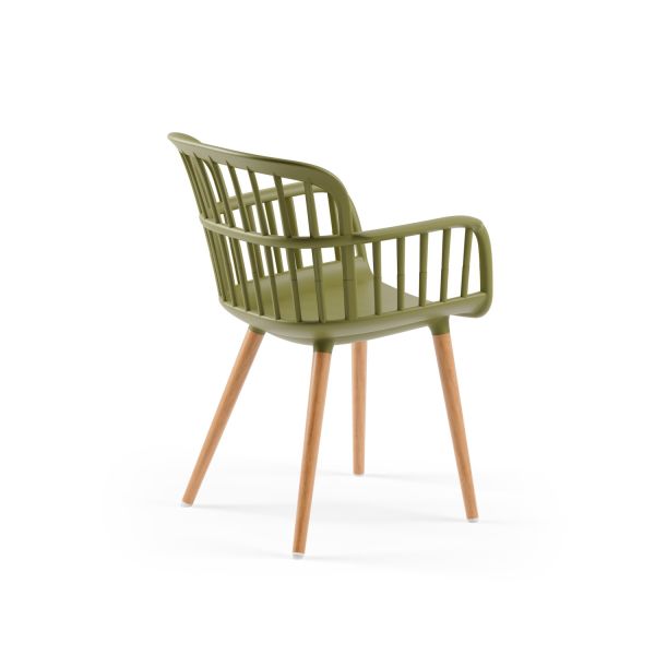 Haki Yeşil Ahşap Ayaklı Mutfak Sandalyesi | Şık, Dayanıklı, Konforlu Oturum Sandalyesi