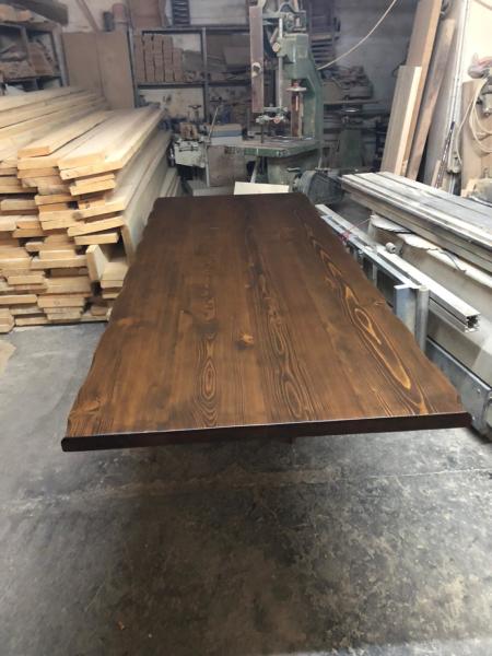Doğal Kütük Masa Tablası 100x220 cm Ceviz Renk
