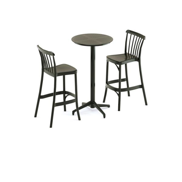 SİYAH 2 KİŞİLİK DIŞ MEKAN BAHÇE BİSTRO BAR MASA SANDALYE TAKIMI