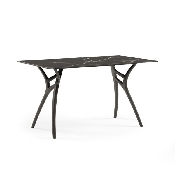 Siyah Mutfak Masa Sandalye Takımı 4 Kişilik 77x120 cm