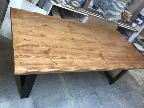 Kütük Yemek Oadası Masası Açık Ceviz 180x90.cm