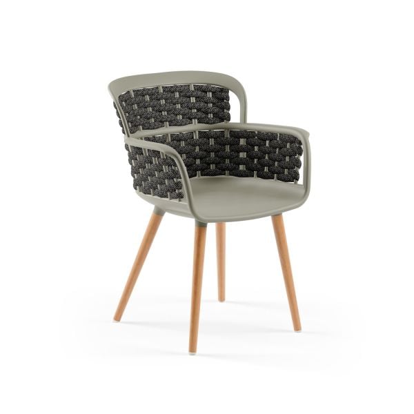 Çimento Gri Gövde Siyah Örgülü Çok Amaçlı Dayanıklı Yemek Sandalyesi – Mutfak, Salon, Otel, Cafe ve Restaurant İçin Hafif Ahşap Ayaklı Ergonomik Tasarım